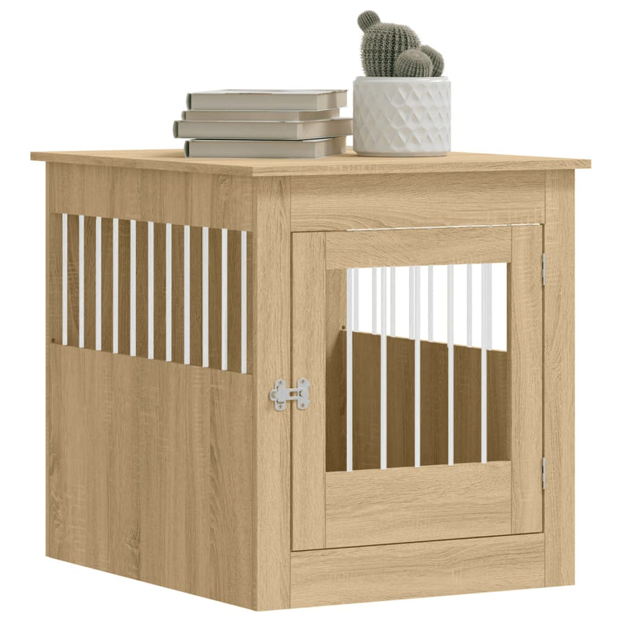 Hondenbench 64,5X80X71 Cm Bewerkt Hout Kleurig 64.5 x 80 x 71 cm Sonoma eiken