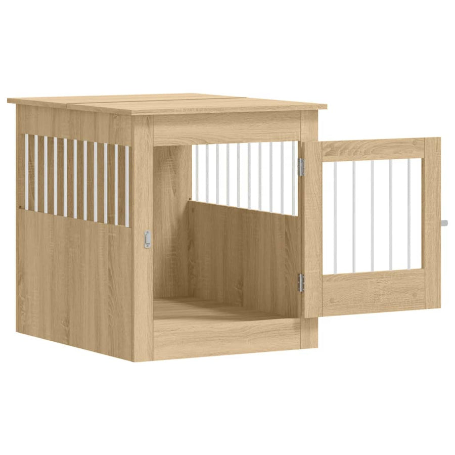 Hondenbench 64,5X80X71 Cm Bewerkt Hout Kleurig 64.5 x 80 x 71 cm Sonoma eiken