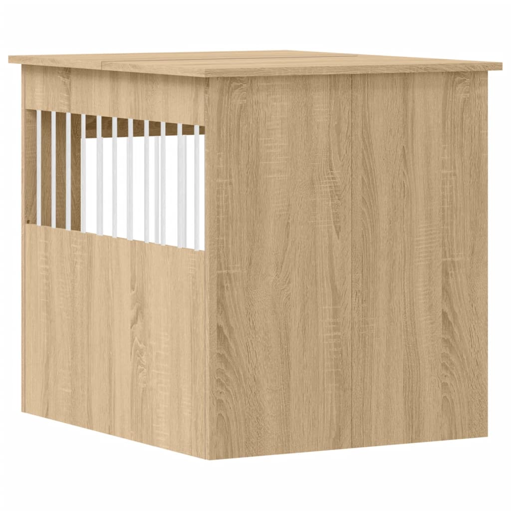 Hondenbench 64,5X80X71 Cm Bewerkt Hout Kleurig 64.5 x 80 x 71 cm Sonoma eiken