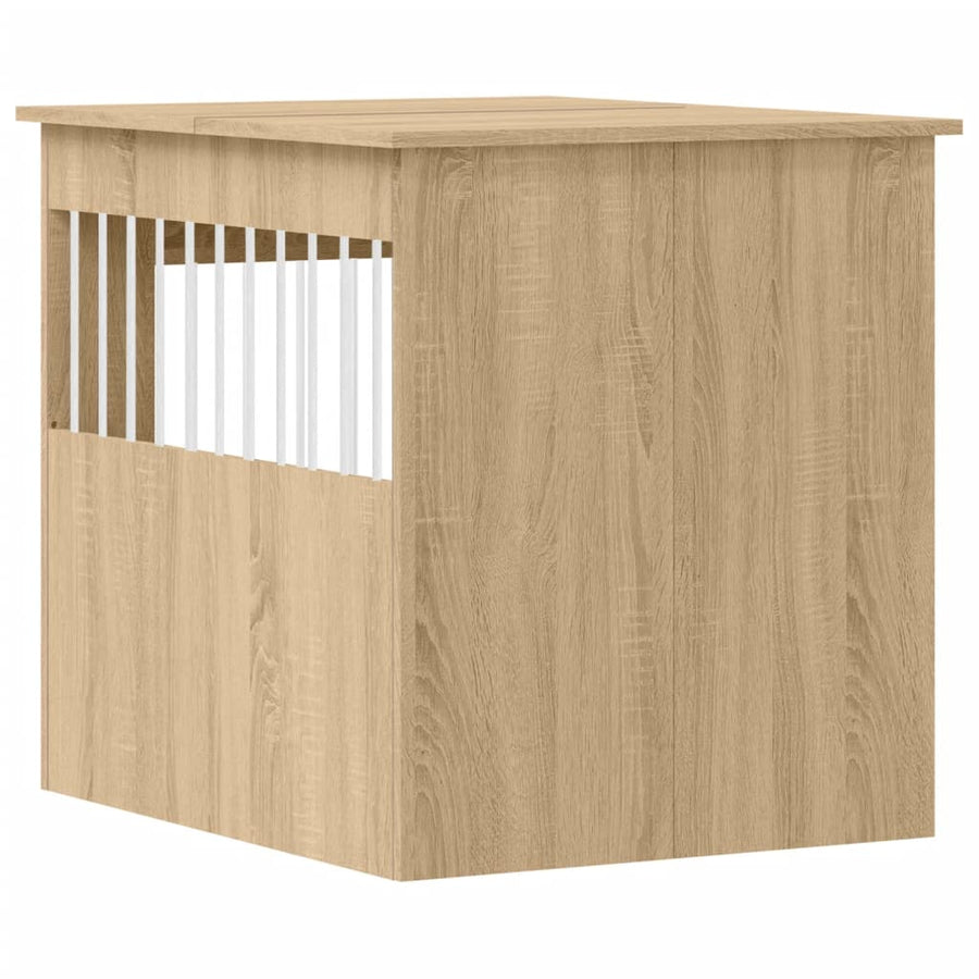 Hondenbench 64,5X80X71 Cm Bewerkt Hout Kleurig 64.5 x 80 x 71 cm Sonoma eiken