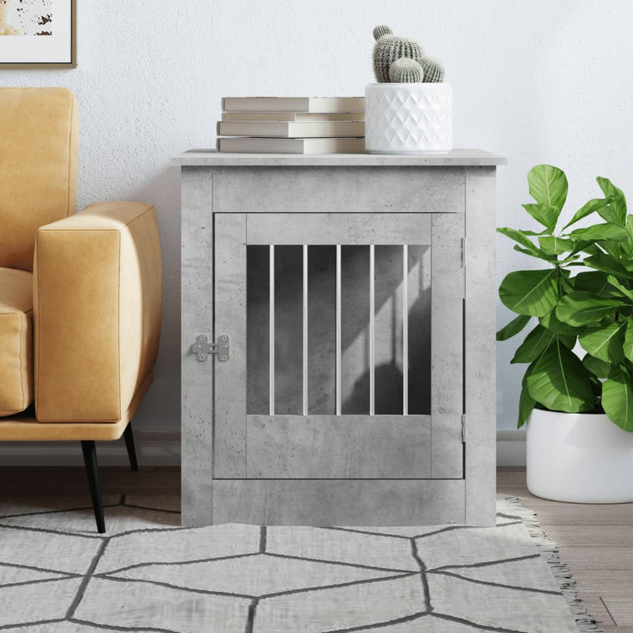 Hondenbench 64,5X80X71 Cm Bewerkt Hout 64.5 x 80 x 71 cm Betongrijs