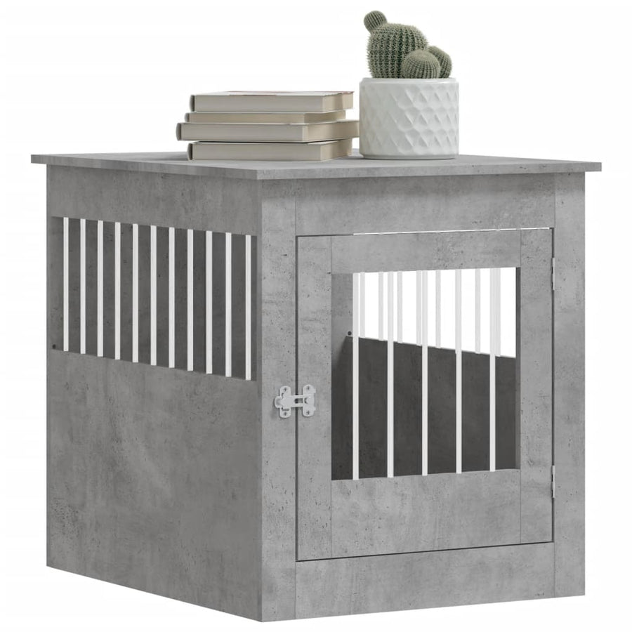Hondenbench 64,5X80X71 Cm Bewerkt Hout 64.5 x 80 x 71 cm Betongrijs