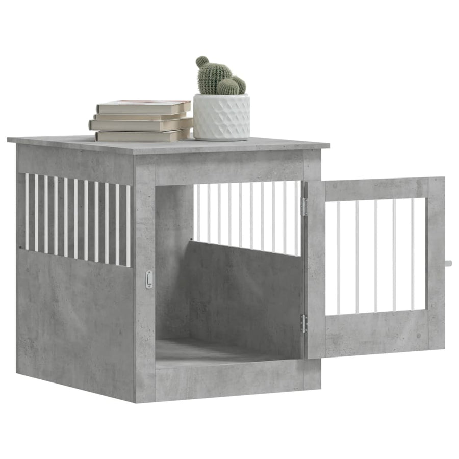 Hondenbench 64,5X80X71 Cm Bewerkt Hout 64.5 x 80 x 71 cm Betongrijs