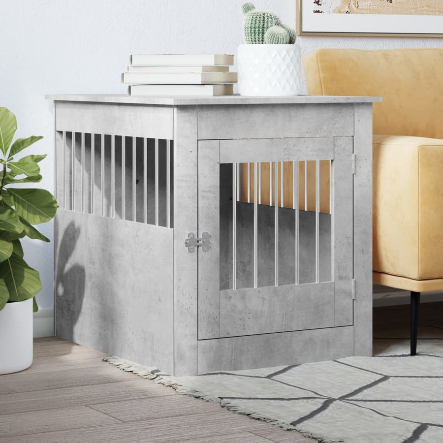 Hondenbench 64,5X80X71 Cm Bewerkt Hout 64.5 x 80 x 71 cm Betongrijs