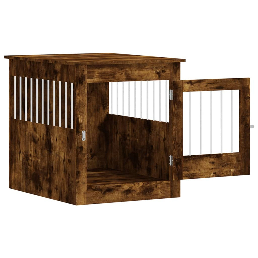 Hondenbench 64,5X80X71 Cm Bewerkt Hout Kleurig 64.5 x 80 x 71 cm Gerookt eiken