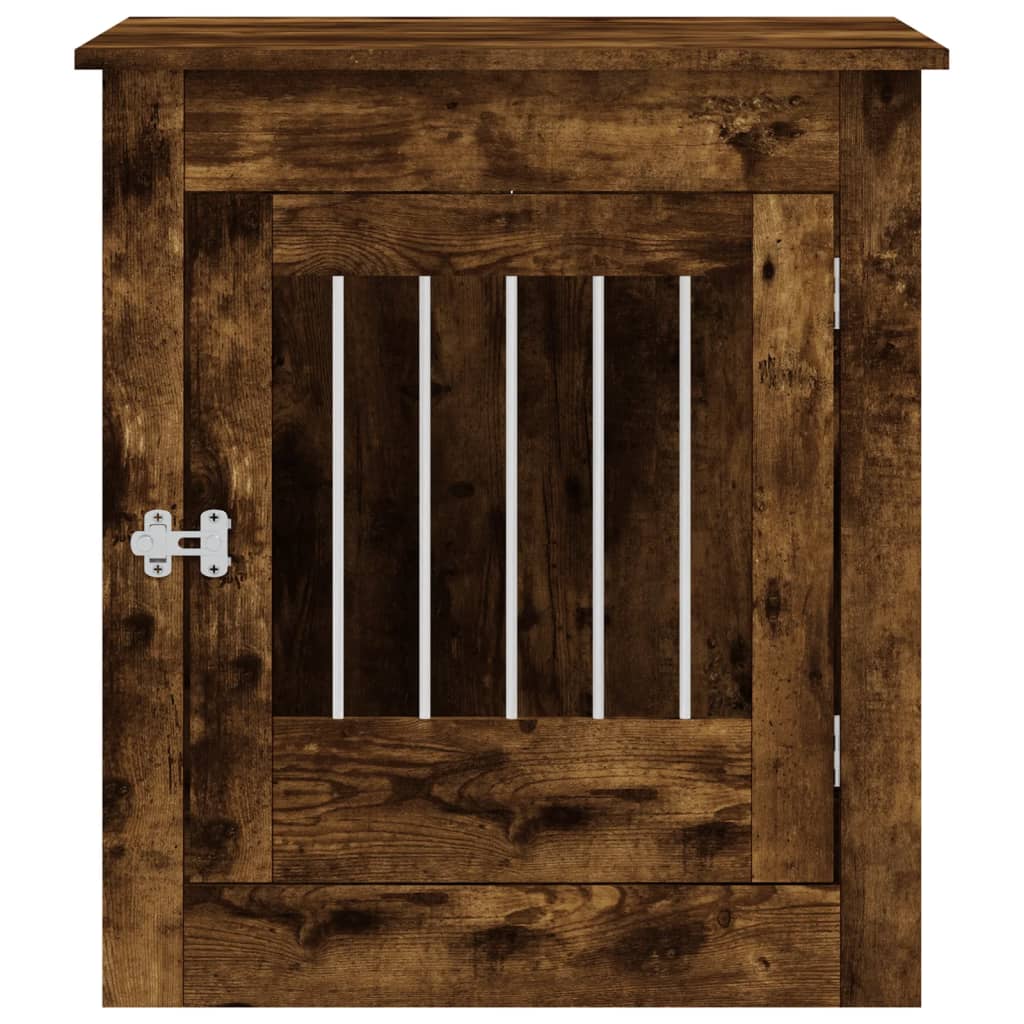 Hondenbench 64,5X80X71 Cm Bewerkt Hout Kleurig 64.5 x 80 x 71 cm Gerookt eiken