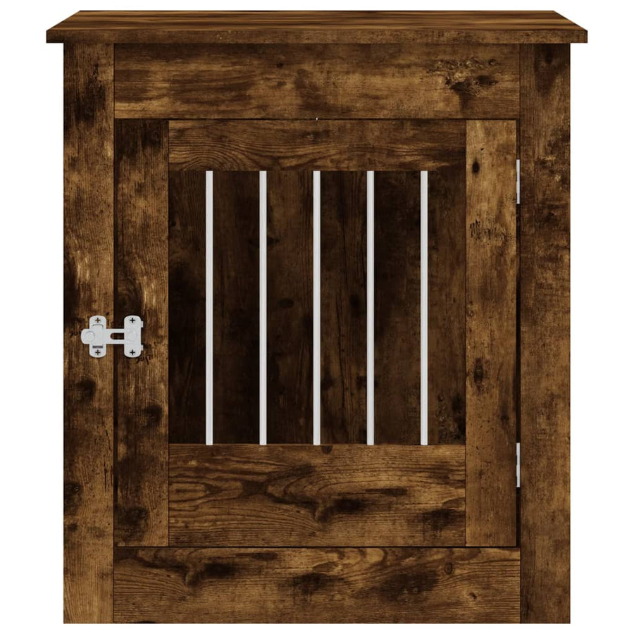 Hondenbench 64,5X80X71 Cm Bewerkt Hout Kleurig 64.5 x 80 x 71 cm Gerookt eiken