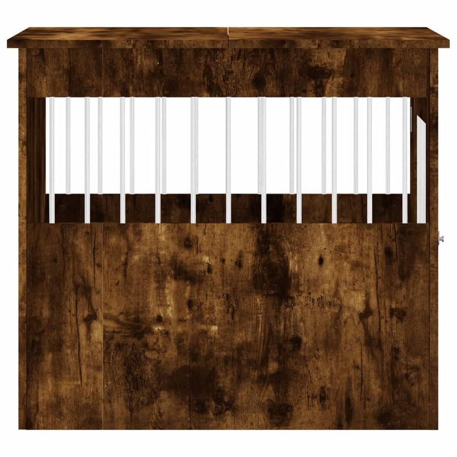 Hondenbench 64,5X80X71 Cm Bewerkt Hout Kleurig 64.5 x 80 x 71 cm Gerookt eiken