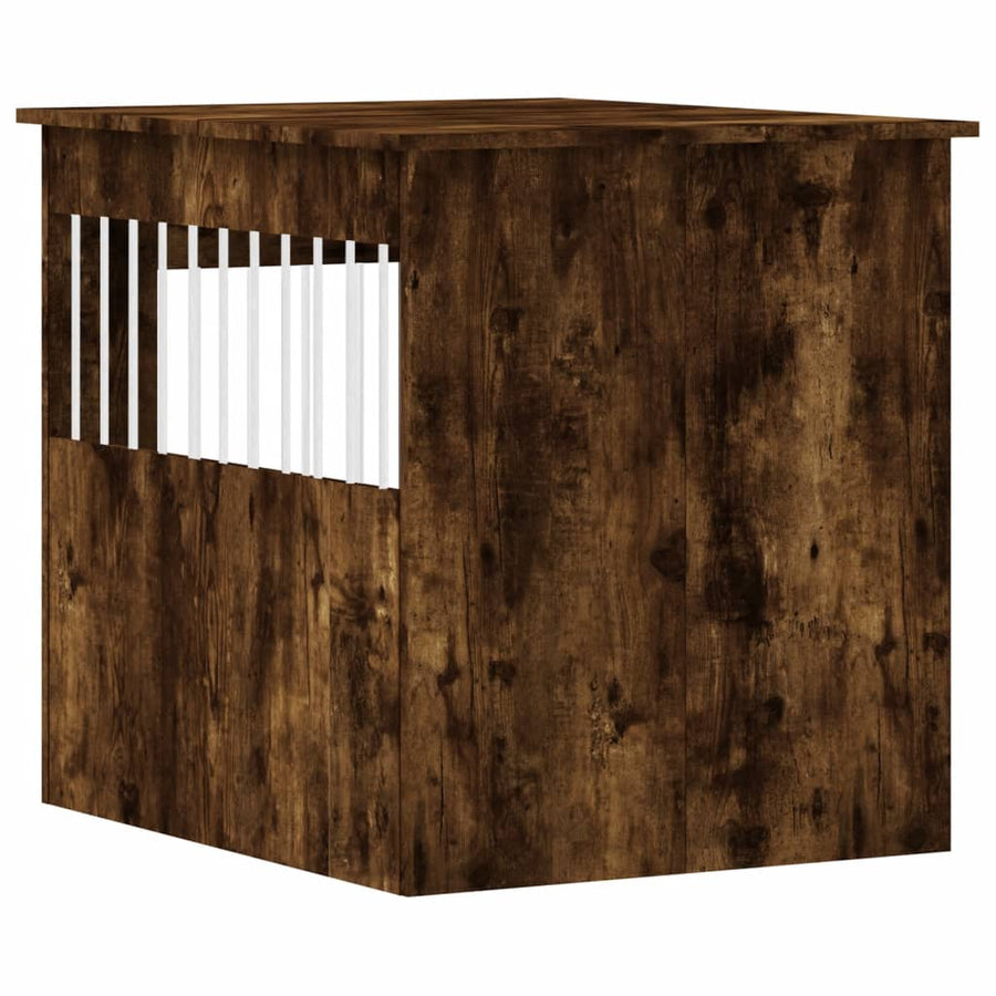 Hondenbench 64,5X80X71 Cm Bewerkt Hout Kleurig 64.5 x 80 x 71 cm Gerookt eiken