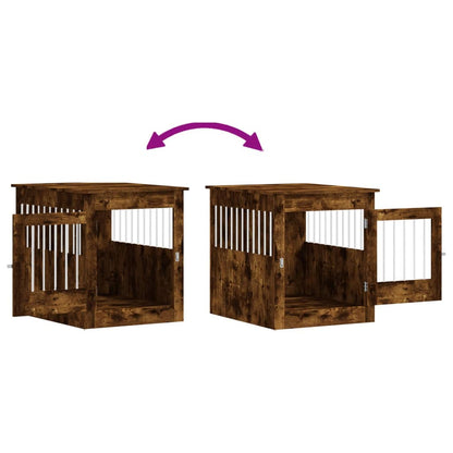 Hondenbench 64,5X80X71 Cm Bewerkt Hout Kleurig 64.5 x 80 x 71 cm Gerookt eiken