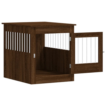 Hondenbench 64,5X80X71 Cm Bewerkt Hout Bruineikenkleurig 64.5 x 80 x 71 cm bruin eikenkleur