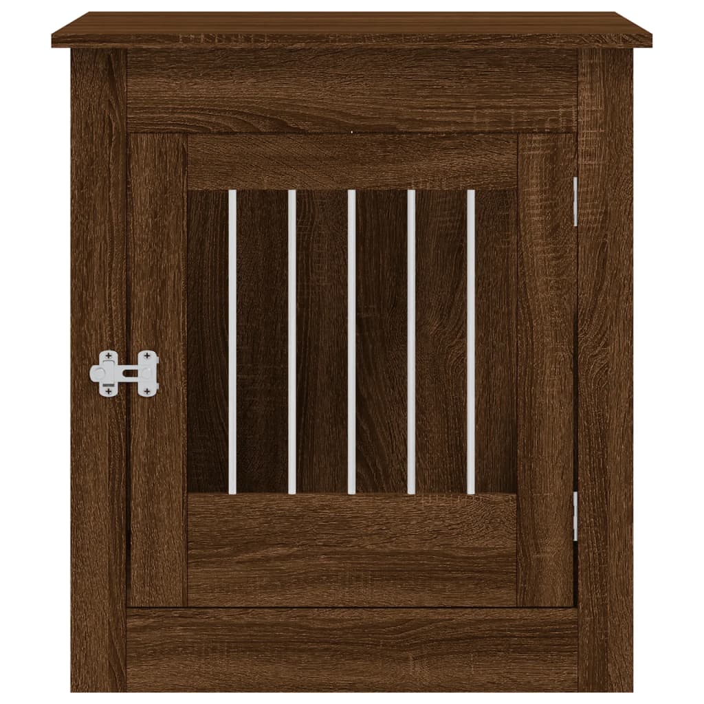 Hondenbench 64,5X80X71 Cm Bewerkt Hout Bruineikenkleurig 64.5 x 80 x 71 cm bruin eikenkleur
