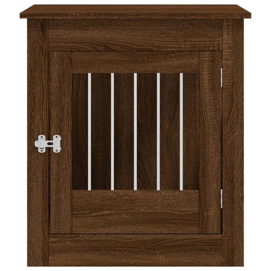 Hondenbench 64,5X80X71 Cm Bewerkt Hout Bruineikenkleurig 64.5 x 80 x 71 cm bruin eikenkleur