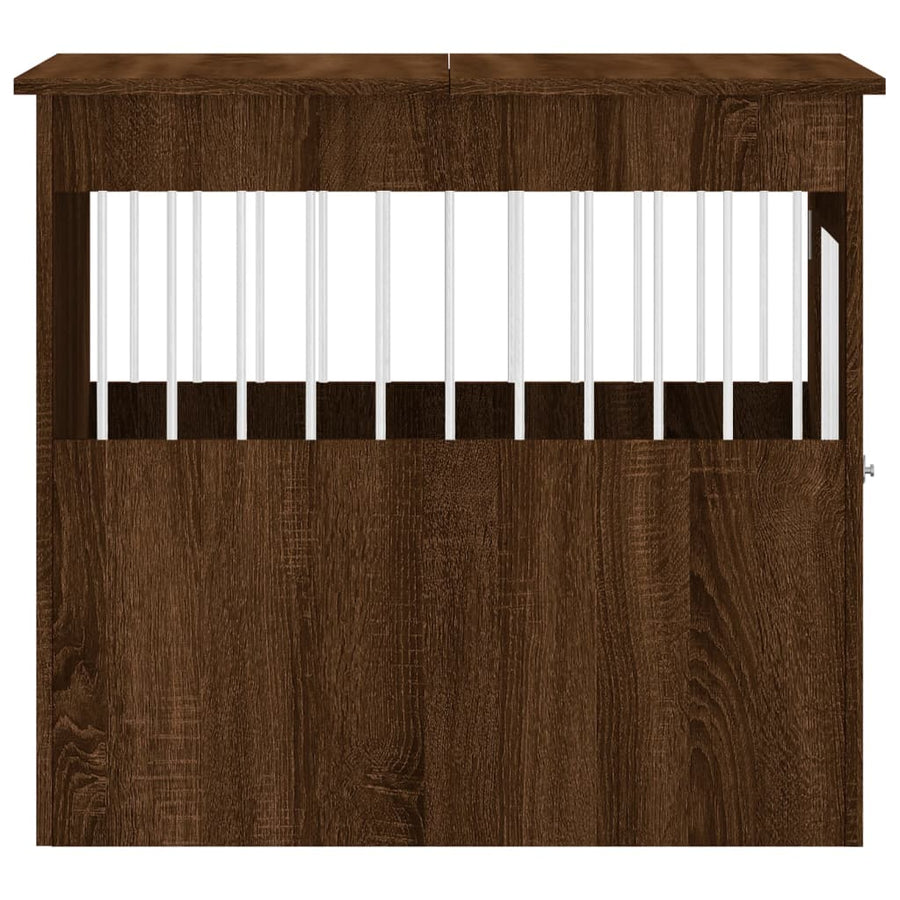 Hondenbench 64,5X80X71 Cm Bewerkt Hout Bruineikenkleurig 64.5 x 80 x 71 cm bruin eikenkleur