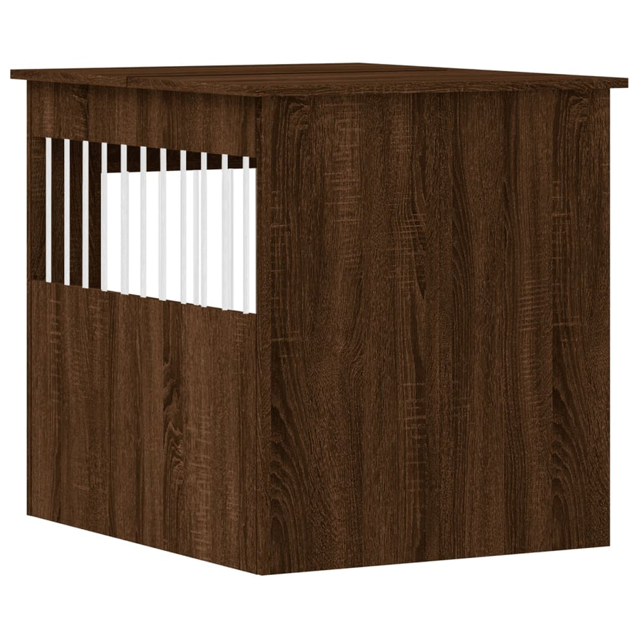 Hondenbench 64,5X80X71 Cm Bewerkt Hout Bruineikenkleurig 64.5 x 80 x 71 cm bruin eikenkleur