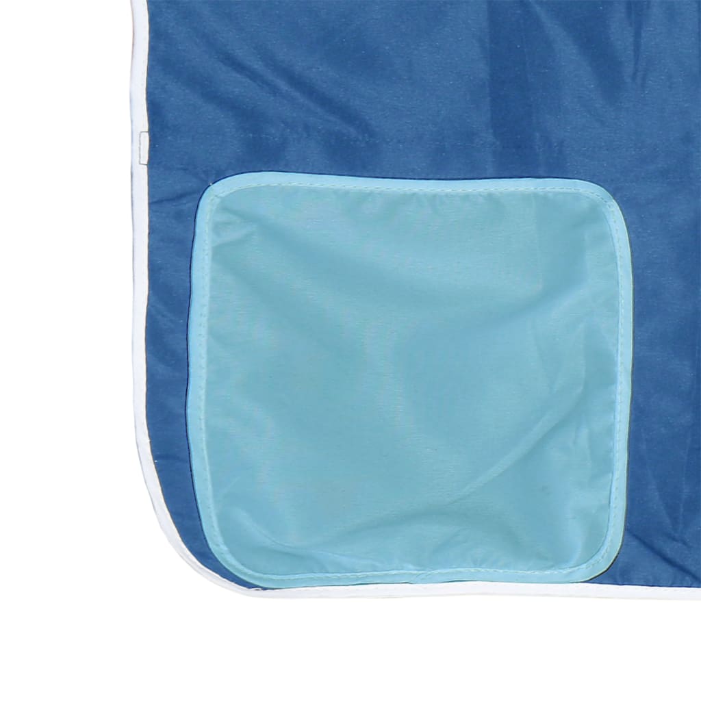 Kinderhoogslaper Met Tunnel Massief Grenenhout 80 x 200 cm Naturel en blauw