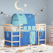 Kinderhoogslaper 80x200 cm massief grenenhout blauw