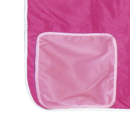 Kinderhoogslaper Met Tunnel Massief Grenenhout 80 x 200 cm Naturel en roze