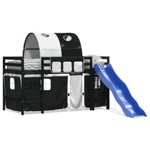 Kinderhoogslaper Met Tunnel Grenenhout Wit En 80 x 200 cm Zwart