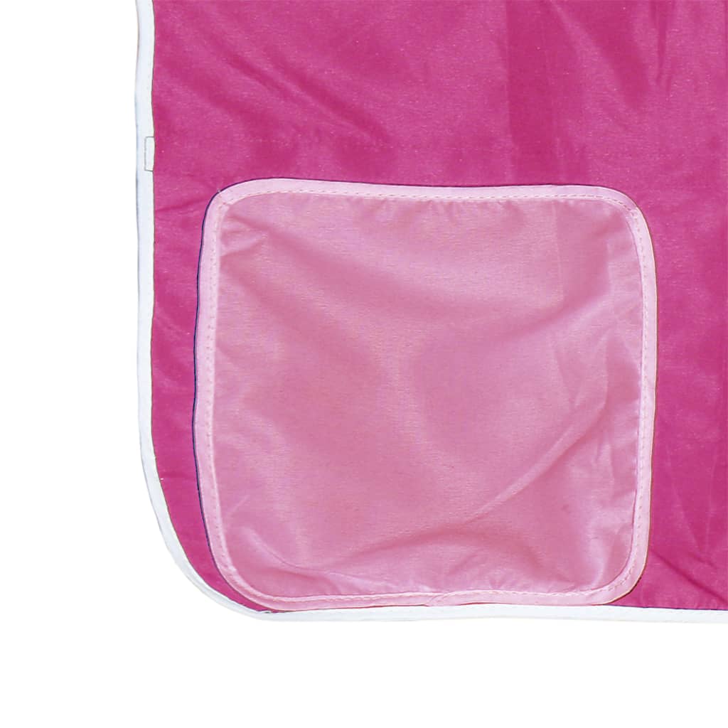 Kinderhoogslaper Met Tunnel Massief Grenenhout 80 x 200 cm Zwart en roze