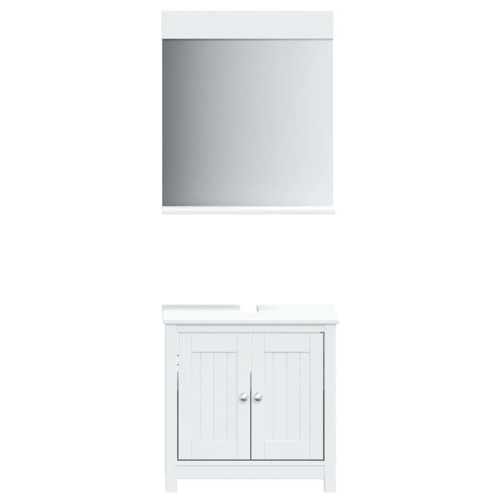 Badkamermeubelset Berg Massief Grenenhout 2 60 x 34 x 59 cm Wit