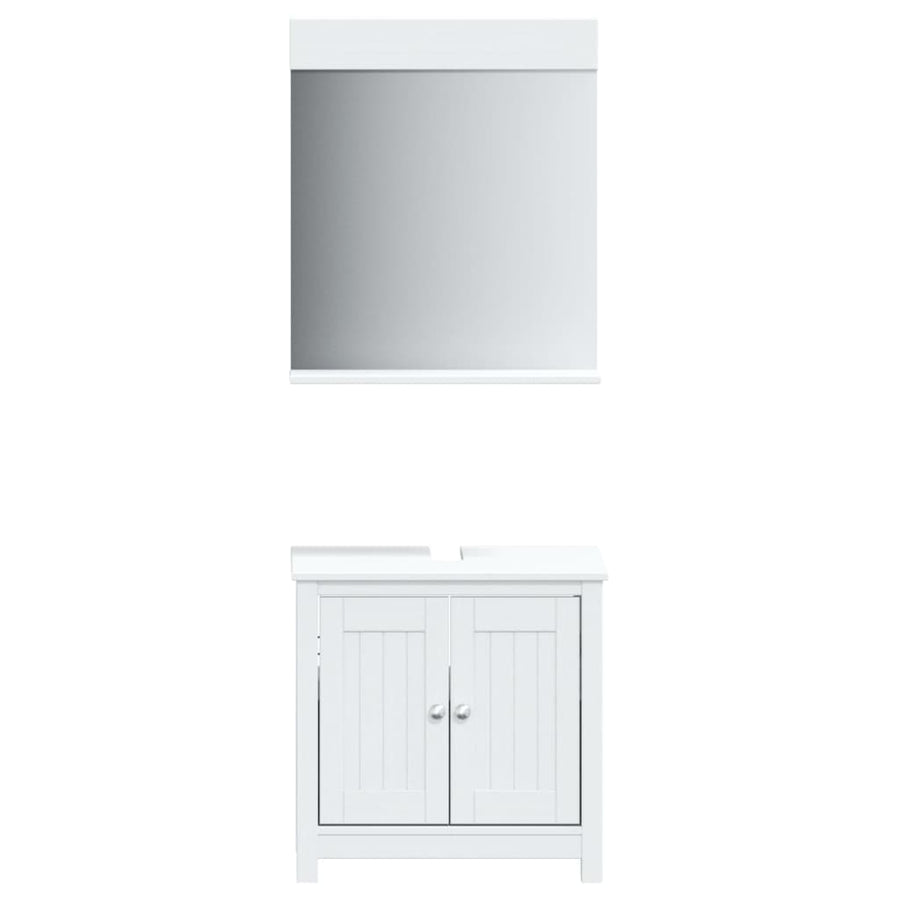 Badkamermeubelset Berg Massief Grenenhout 2 60 x 34 x 59 cm Wit