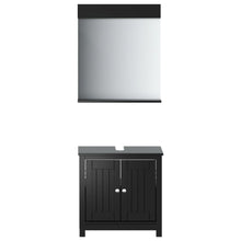 Badkamermeubelset Berg Massief Grenenhout 2 60 x 34 x 59 cm Zwart