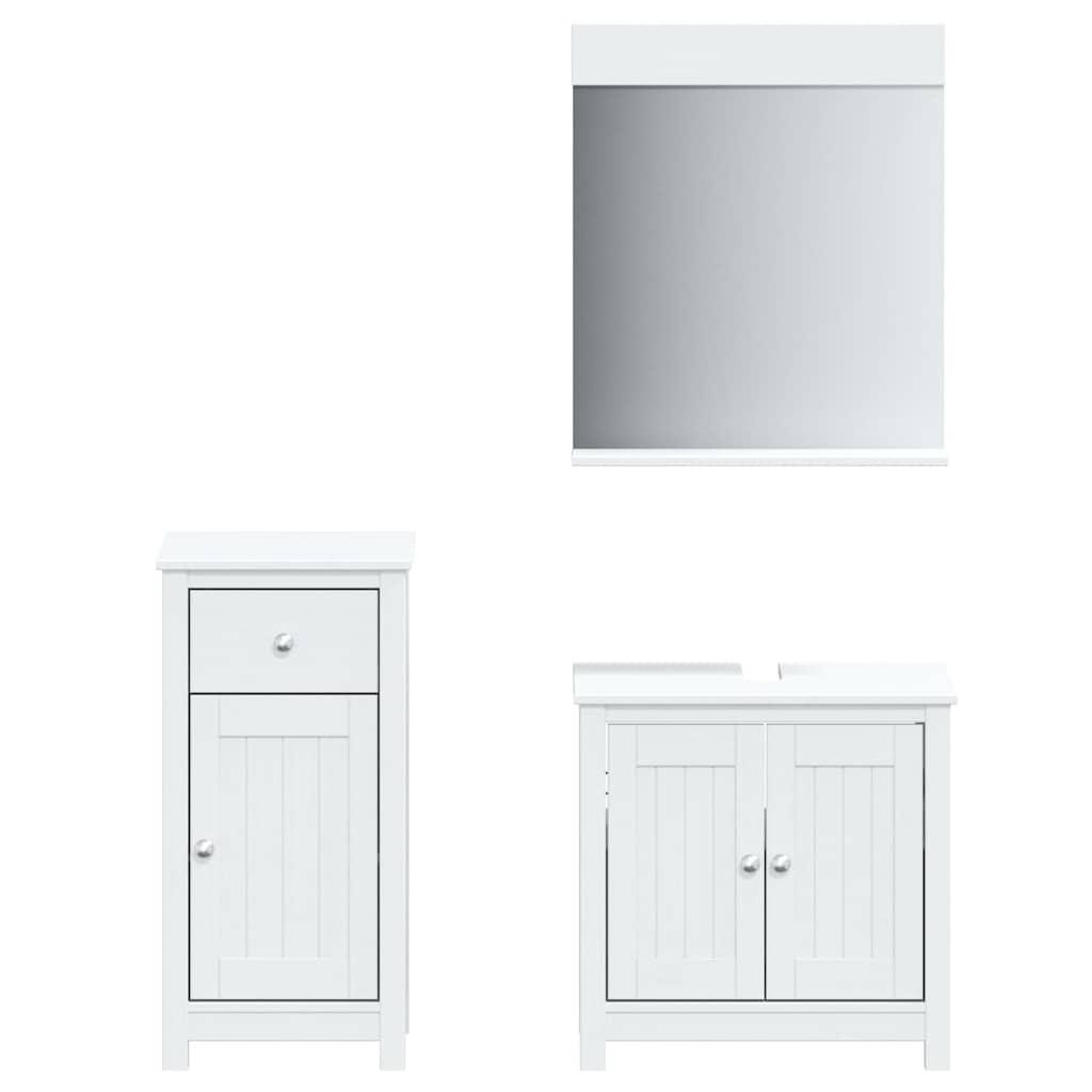 Badkamermeubelset Berg Massief Grenenhout 3 40 x 34 x 80 cm Wit