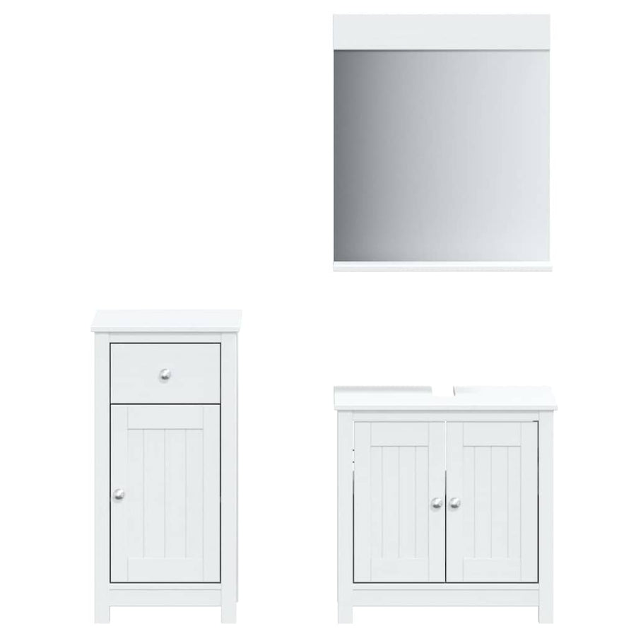 Badkamermeubelset Berg Massief Grenenhout 3 40 x 34 x 80 cm Wit