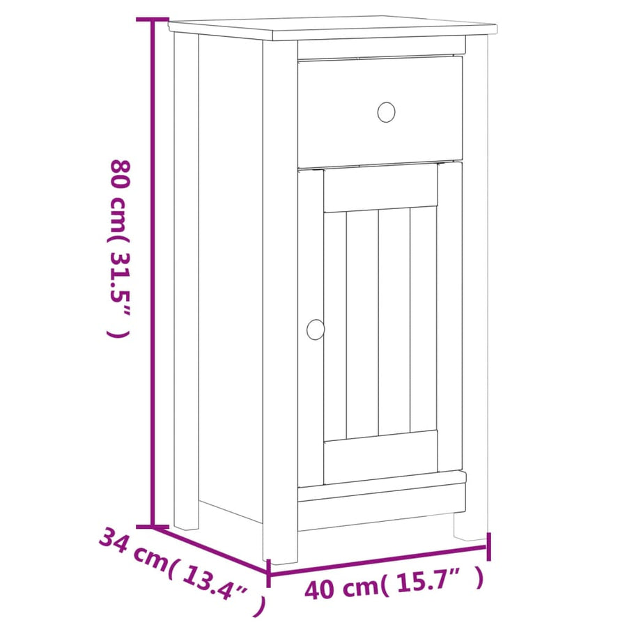 Badkamermeubelset Berg Massief Grenenhout 3 40 x 34 x 80 cm Zwart