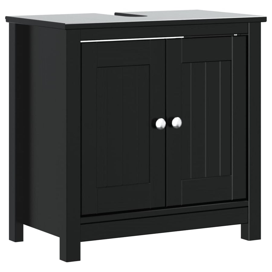 Badkamermeubelset Berg Massief Grenenhout 3 40 x 34 x 110 cm Zwart