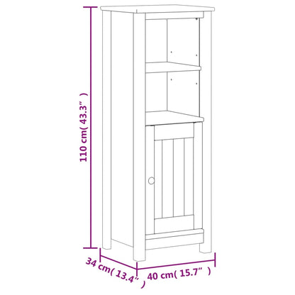 Badkamermeubelset Berg Massief Grenenhout 3 40 x 34 x 110 cm Zwart