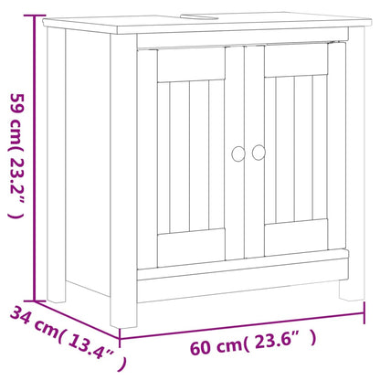 Badkamermeubelset Berg Massief Grenenhout 3 40 x 34 x 110 cm Zwart