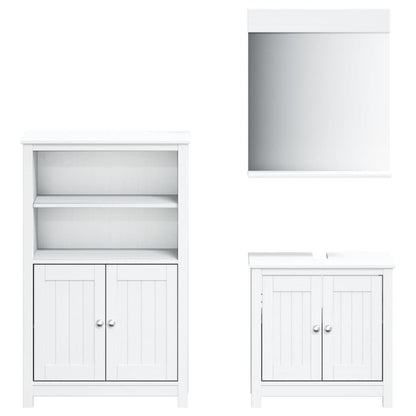 Badkamermeubelset Berg Massief Grenenhout Wit 3 69.5 x 34 x 110 cm