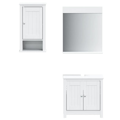 Badkamermeubelset Berg Massief Grenenhout 3 40 x 27 x 71.5 cm Wit