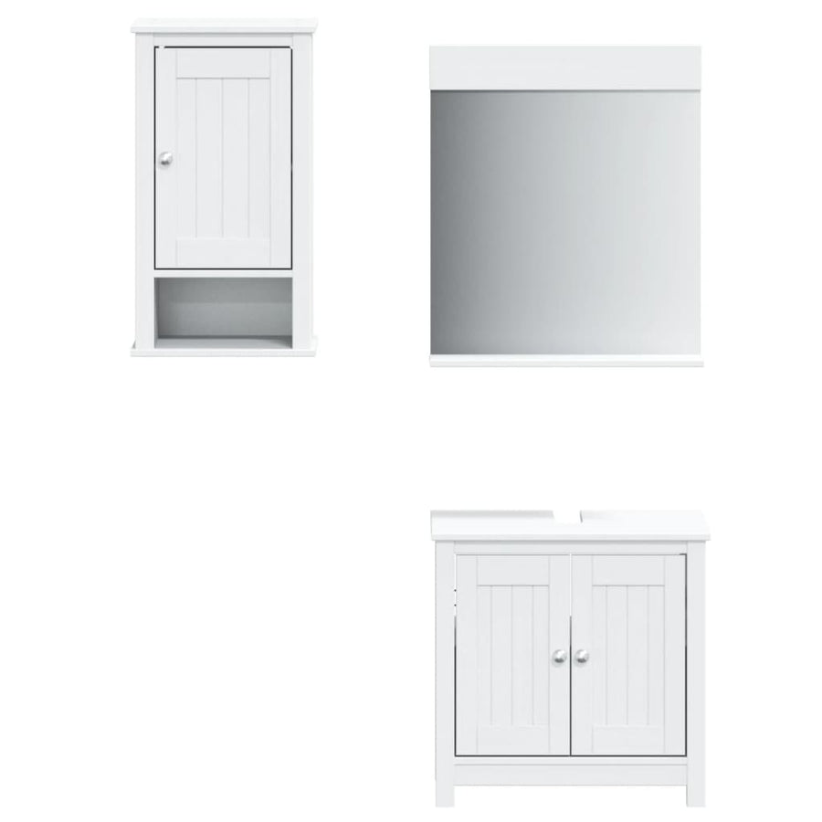 Badkamermeubelset Berg Massief Grenenhout 3 40 x 27 x 71.5 cm Wit