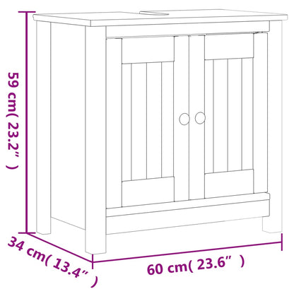 Badkamermeubelset Berg Massief Grenenhout 3 40 x 27 x 71.5 cm Wit