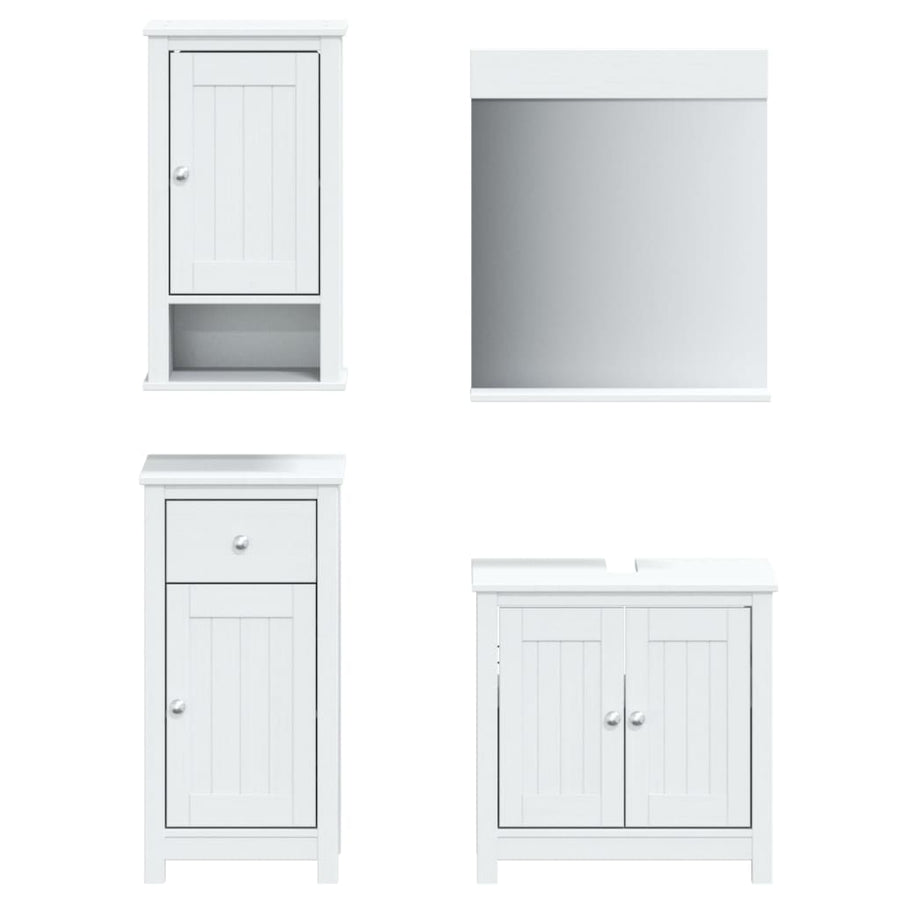 Badkamermeubelset Berg Massief Grenenhout 4 40 x 34 x 80 cm Wit