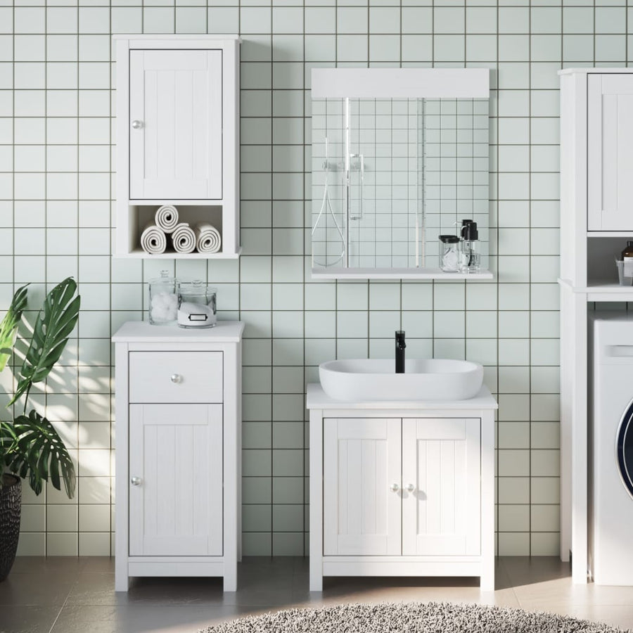 Badkamermeubelset Berg Massief Grenenhout 4 40 x 34 x 80 cm Wit