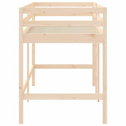 Kinderhoogslaper Met Ladder Massief Grenenhout 90 x 190 cm Naturel