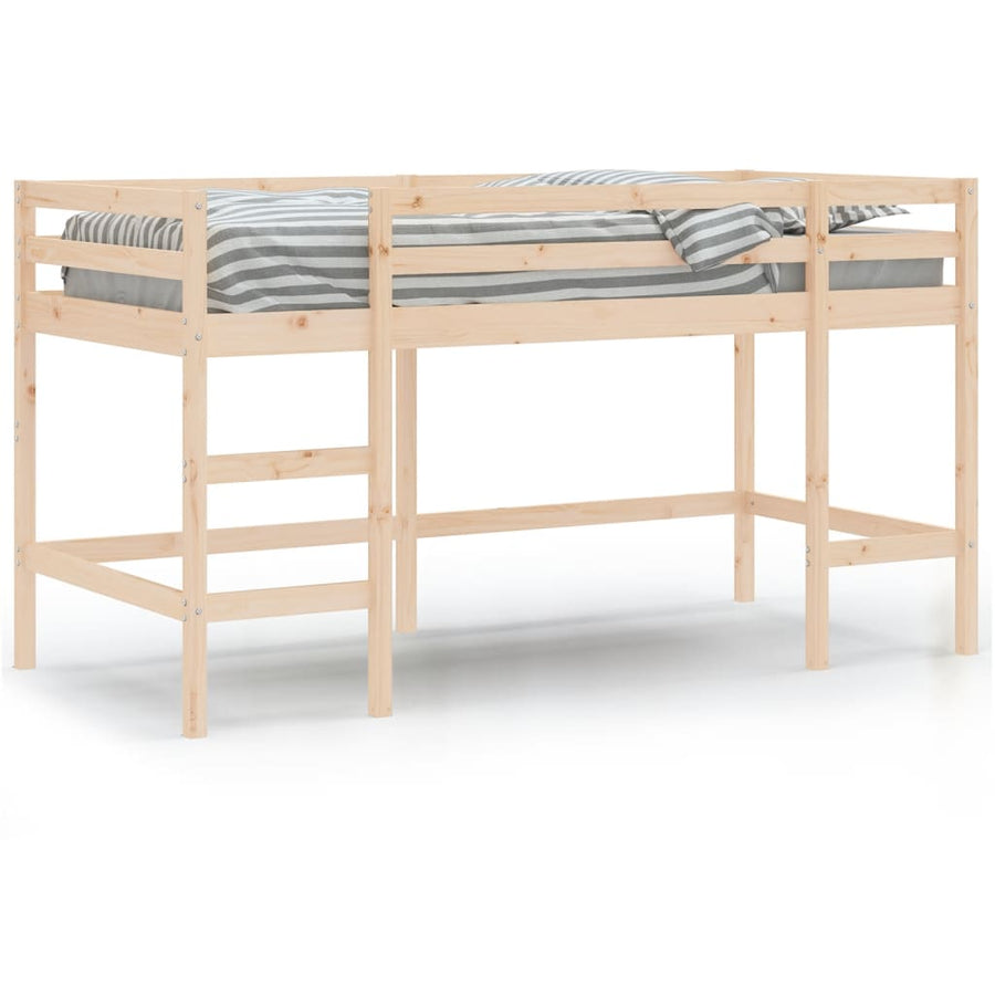 Kinderhoogslaper Met Ladder Massief Grenenhout 80 x 200 cm Naturel