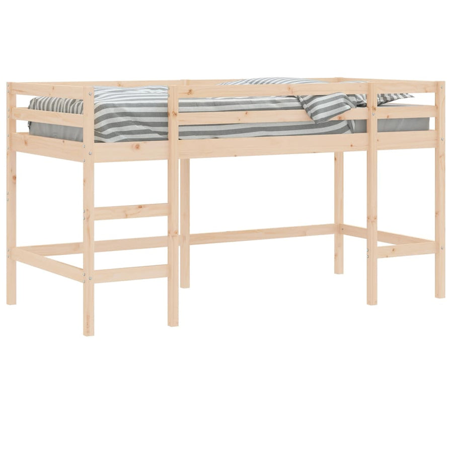 Kinderhoogslaper Met Ladder Massief Grenenhout 80 x 200 cm Naturel