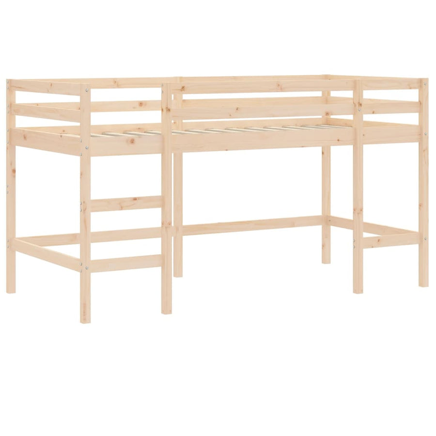 Kinderhoogslaper Met Ladder Massief Grenenhout 80 x 200 cm Naturel