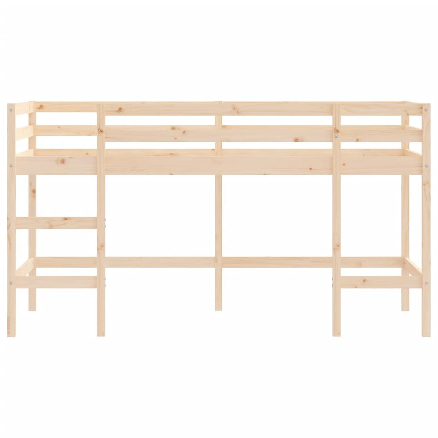 Kinderhoogslaper Met Ladder Massief Grenenhout 80 x 200 cm Naturel