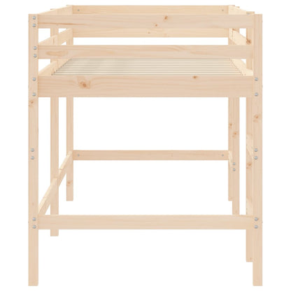 Kinderhoogslaper Met Ladder Massief Grenenhout 80 x 200 cm Naturel