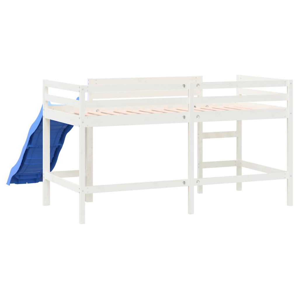 Kinderhoogslaper Met Glijbaan Massief Grenenhout 80 x 200 cm Wit