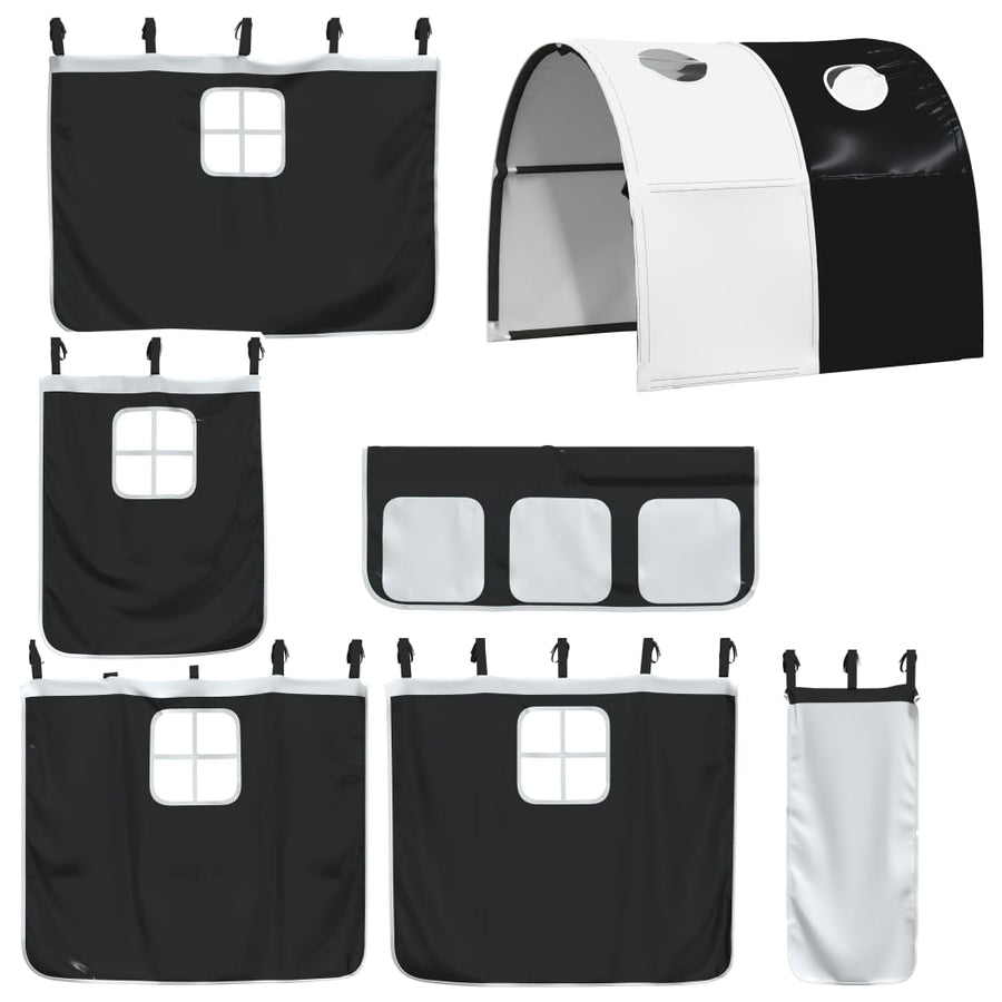 Gordijnen Voor Hoogslaper Met Tunnel Polyester Wit En Zwart