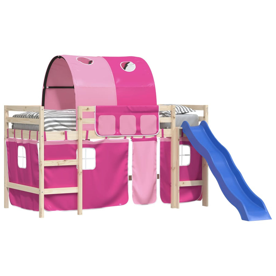 Gordijnen Voor Hoogslaper Met Tunnel Polyester Roze