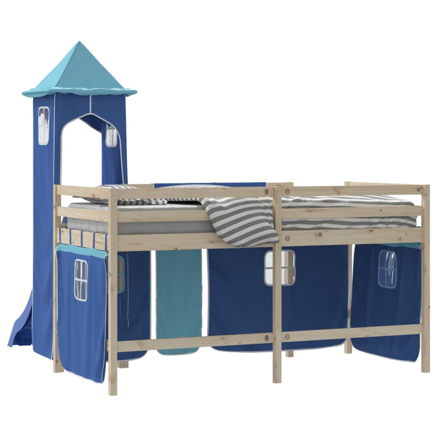 Gordijnen Voor Hoogslaper Met Toren Polyester Blauw
