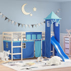 Hoogslaper gordijnen met toren polyester blauw